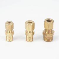 1/8 "1/4" NPT ตัวผู้ X พอดีกับ OD 1/8 "3/16" 1/4 "อะแดปเตอร์เชื่อมต่อท่อทองเหลืองแบบยูเนี่ยน229 PSI