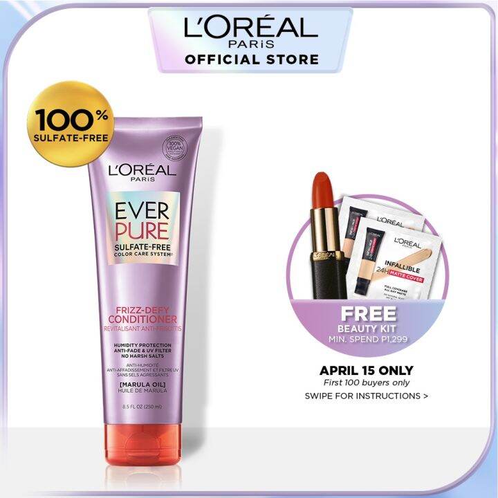 LOreal Paris Ever Pure FrizzDefy Hair Color Shampoo and Conditioner
