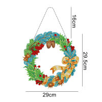 5D Diamond Painting Wreath with LED Light Diamond Embroidery Kit Special Shaped Drill DIY Cross Stitch Art Craft Home Wall Decor
