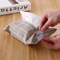 Cotton and Linen Paper Towel Set Cloth Tissue Box Bag Dustproof Waterproof Portable for Car Home Office Interior Tissue Boxes Tissue Holders