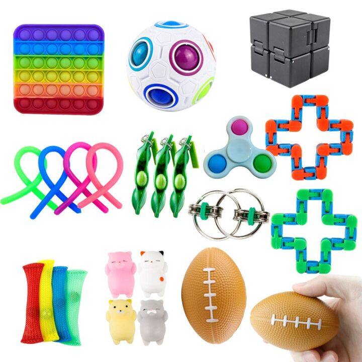 Anti-Stress Squishy Simple Dimple Push Pop Fidget It Toys Pack Set Box ...