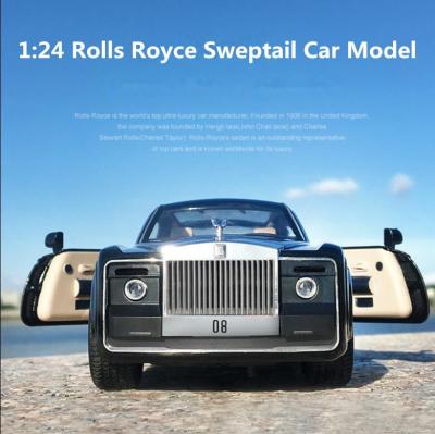 1:24 D Iecast ของเล่นยานพาหนะ Rolls Royce Sweptail รถรุ่นล้อแม็กแสงเสียงดึงกลับรถของเล่น