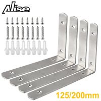 4PCS Corner Brace Stainless Steel Brackets 90 Angle Joint Fastener Shelf Support for Furniture Cabinet Screens Wall,with Screws