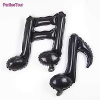 6pcs/lot 14inch Black Music Note Foil Balloon Rock and Roll 80s 90s Theme Party Favor Adult 16th 18th Birthday Party Supplies Balloons