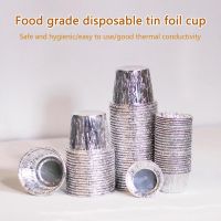 【hot】✒✗◈  25Pcs Oil-Proof Aluminum Foil Baking Cups Egg Tart Pan Tar Mold Bakewares with Tin Barbecue seasoning cup