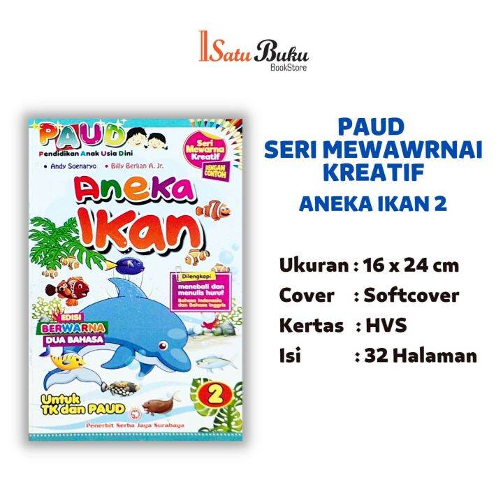 Buku Anak Paud Kreatif Mewarnai Aneka Ikan Jilid 1 Buku Paud Sd Buku ...