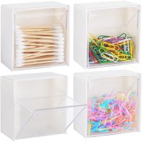 Plastic Wall Mounted Storage Boxes Dustproof Organizer for Cotton Swabs Makeup Adhesive Small Jewelry Holder