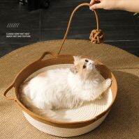 {pets baby} YOKEE เบาะนอนน้องแมวเสื่อสำหรับสัตว์เลี้ยงงานฝีมือโซฟาสุนัขสี่ฤดูกระเช้ารังแสนสบายกระดานลับเล็บสำหรับแมวบ้านแมวนอนหลับหลังพร้อมลูกบอลของเล่น