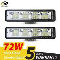 แถบไฟ LED 72W สำหรับรถยนต์,แถบไฟทำงาน LED 4X4 24บาร์รถออฟโรด SUV รถ A รถบรรทุกเรือรถขุด12V 24V ไฟ Led คอมโบ