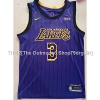 ﹍ 2021 new men Los Angeles Lakers 3 Anthony Davis embroidery basketball jerseys jersey City Edition Purple Stripe