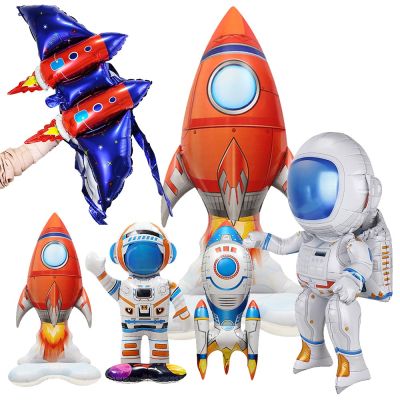 1pc Rocket Astronaut Standing Ballons Spaceman บอลลูนฮีเลียม Out Of Space Theme วันเกิด Baby Shower ตกแต่ง Globos-iewo9238