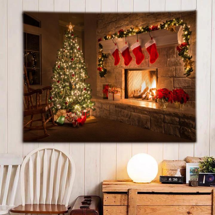 200*150CM Christmas Festive Hanging Cloth Background Decoration Cloth  Tapestry Wall Q9J3 