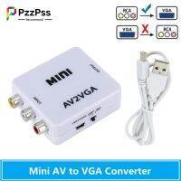 ♨ PzzPss 1080P Mini Video Convertor RCA AV to VGA Video Converter Conversor with 3.5mm Audio AV2VGA / CVBS Audio to PC HDTV