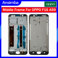 Ansimba เรือนโครงหน้ากากกลางสำหรับ OPPO F1S/ A59,เรือนแผ่นหน้ามีหนามเตยการยึดจอแอลซีดีชิ้นส่วนซ่อมกรอบด้านหน้าพร้อมเครื่องมือซ่อม