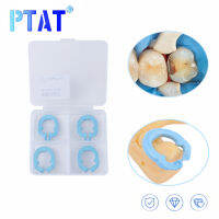 4ชิ้นกล่อง Dental Rubber Dam Clamp เรซิ่น Matrix แหวนคลิป Matrix Fixed Clamp Autoclavable สำหรับทันตกรรม Lab Instrument