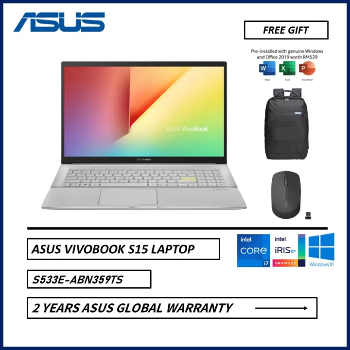 Asus Vivobook S15 S533e Abn359ts 156 Fhd Laptop Dreamy White I7 1165g7 8gb 512gb Ssd 1950