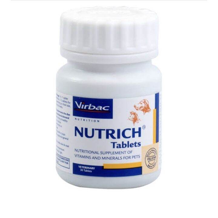 Activity Virbac Nutrich Vitamins And Minerals For Dogs And Cats 30Tabs