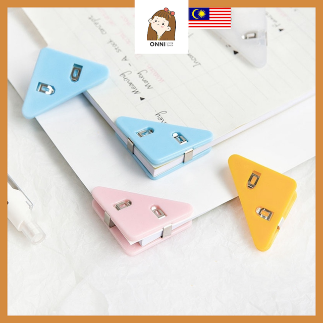 ONNI Triangle Paper Clip 15 Colors Cute Memo Clip Holder Transparent ...