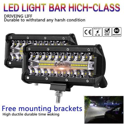 1pc 7 Inch 400W LED Work Light Bar Flood Spot Beam Driving Fog Lamp Headlamp for Offroad 4WD SUV Vehicle Car Lighting