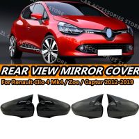 Hans1 2X Side Mirror Cover Caps Renault 4 Mk4 / Zoe Captur 2012-2019 Rearview Add on Car Accessories