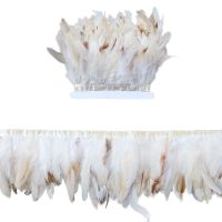 1Meter Rooster Feathers Trim Fringe 10 15CM Chicken Feather Decoration Ribbon Craft Clothing dresses Sewing Accessory Juju Hat