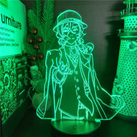 อะนิเมะ Bungou สุนัขจรจัดอะคริลิ3D กลางคืน Nakahara Chuuya Led นีออนโคมไฟสำหรับเด็กห้องนอนตกแต่ง Lampara มังงะของขวัญ