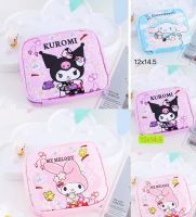 Sanrio ซานริโอ้ กระเป๋าเครื่องสำอาง คุโรมิ น่ารัก ถุงเก็บสายดาต้า กระเป๋าซิป 969-1