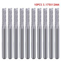 10 ชิ้น 3.175x12mm มือซ้ายลงตัดฟันข้าวโพด Bit PCB Mill Cutter End Mill