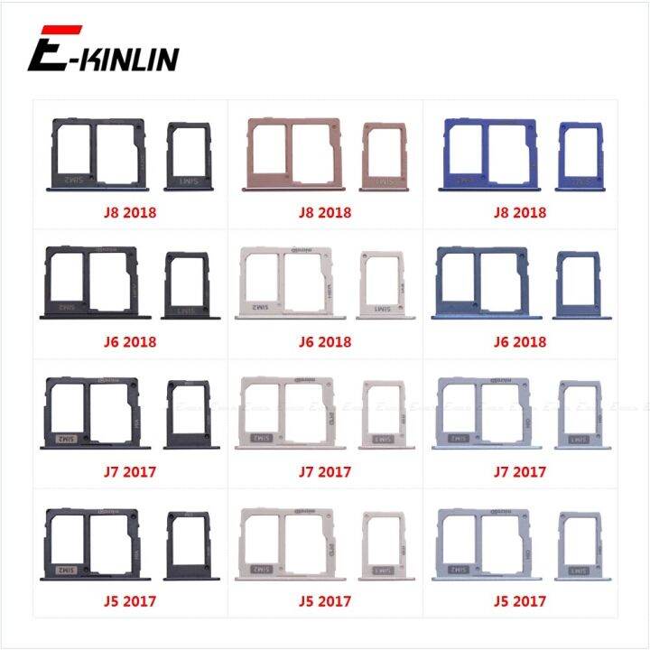 ที่ใส่ซิมไมโครช่องเสียบการ์ด-sd-ตัวอ่านถาดสำหรับ-samsung-galaxy-j8-j6-j7-j5อะแดปเตอร์ขั้วต่อภาชนะ