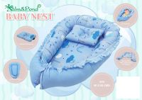 PalmandPond ที่นอนเด็ก ที่นอนรังนก ที่นอนทารก (Baby Nest) ถอดปลอกซักได้ 100%Cotton (แถมหมอนหลุม)