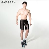 AMORESY Poseidon Series Mid-Waist Elastic Tight Shaping Breathable Mens Fitness Sports Shorts