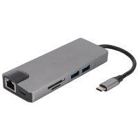 Hub Conversor Tipo-C Hub Ethernet Com อินเตอร์เฟส Usb Suporte Vga นักศึกษาเอเชีย Hd Para โน้ตบุ๊ค/Escritório