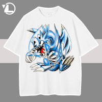 Hip Hop Harajuku เสื้อยืดผู้ชาย Streetwear ไดโนเสาร์สีฟ้าพิมพ์ T เสื้อผ้าฝ้าย Casual Tshirt 2023ฤดูร้อนแขนสั้น Tops Tees