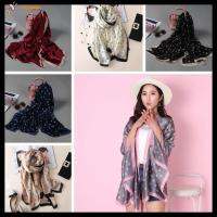 HUJAKON Cashmere Silk Pashmina Women Scarves Flower Printed Neckerchief Knitted Wrap Lady Shawl