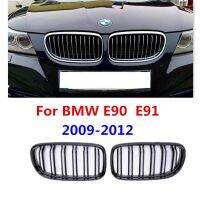 กระจังหน้ารถยนต์ไตด้านหน้าแผ่นเส้นคู่สำหรับ BMW 3 Series E90 E91ตกแต่ง2005-2012 323I 328I 335I 330I อุปกรณ์ตกแต่ง325