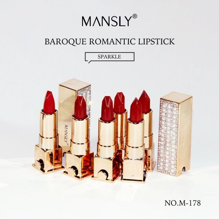 พร้อมส่ง-m178-ลิปสติกเนื้อกำมะหยี่-mansly-baroque-romantic-lipstick-สีสวย-เเพ็คเกจหรูหรา