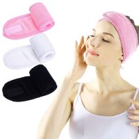 Women Facial Spa Headband / Magic Adjustable Makeup Shower Bath Headband / Head Wrap for Face Care Makeup and Sports / Stretch Face Wash Towel with Magic Tape / Fitness Yoga Sweat Hair Wrap