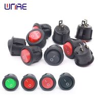 10Pcs 20mm Diameter Round Rocker Switches Mini Round Black White Red 2 Pin ON-OFF Rocker Switch KCD2-101 Electrical Circuitry  Parts