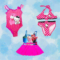 ชุดว่ายน้ำเด็กผู้หญิง บิกินี่เด็ก ลายการ์ตูน คิตตี้ เอลซ่า Kids Swimwear Swinsuit | Bluerubystore