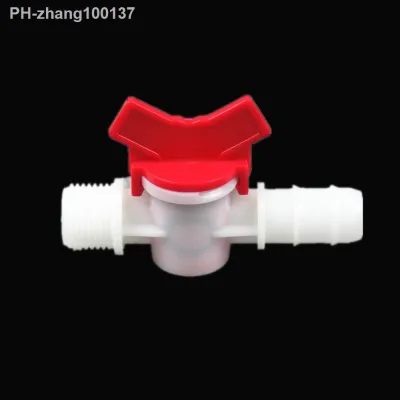 4/6/8/10/12/16/20mm Hose Barb x 1/2 quot; 3/4 quot; BSP Male Thread Two Way Plastic Ball Valve Aquarium Garden Micro Irrigation Connector