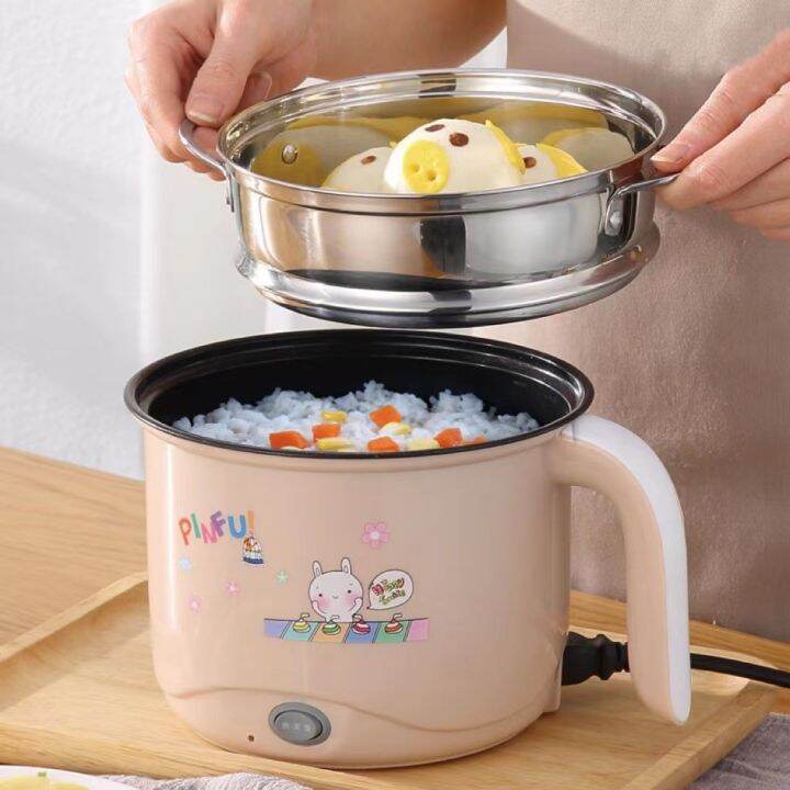 mini-electric-pot-หม้อไฟฟ้าขนาดเล็ก-หม้อไฟฟ้า-ความจุ-1-8l-หุงข้าว-ต้ม-ผัด-ทอด-อุ่น-ตุ๋น-ไม่ติดกระทะ-ความร้อนอย่างสม่ำ-หม้อต้มไฟฟ้า-หม้อต้มอเนกประสงค์-multi-function-electric-pot-หม้อไฟฟ้าเล็กๆ-พร้อมส่