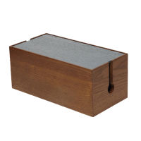Wooden Removable Cover Design Heat Emission Anti Dust Storage Box Organizer Charger Socket Desk Organizer
