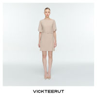 VICKTEERUT (ราคาปกติ 10,500-.) Re-Edition Boat Neck Mini Dress with Bสะ Detail เดรสสั้น คอปาด ตกแต่งเข็มขัด