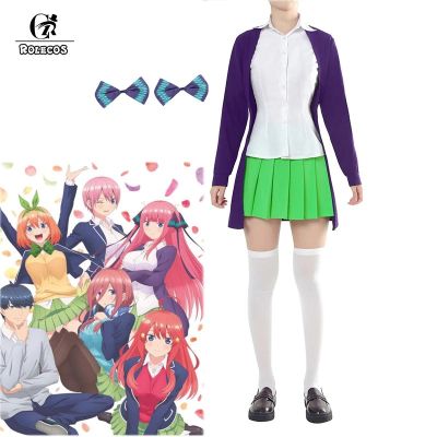 ✟◇♣ Anime Gotoubun no Hanayome Cosplay Costume Ichika Nino Miku Nakano The Quintessential Quintuplets Girl School Uniform