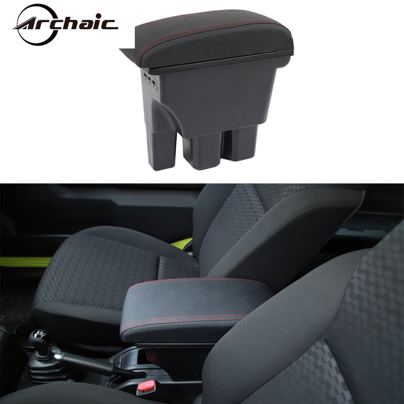 Black Line ABS/Leather Inner Center Armrest Box Cover For Suzuki Jimny 2019-2020 Black Line ABS/Leather Inner Center Armrest Box Cover For Suzuki Jimny 2019-2020