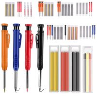 19 Pieces Solid Carpenter Pencil Set Construction Carpenter Marker and 18 Refill Leads for Scriber Wood Floor Marking A