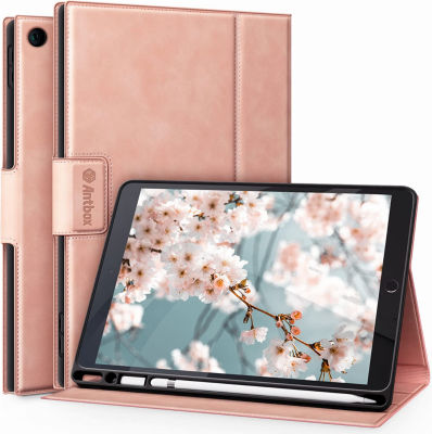 Antbox Case for iPad 9th Generation (2021) iPad 8th/7th Generation with Pencil Holder Auto Sleep/Wake Function PU Leather Smart Cover for iPad 10.2 (Pink)