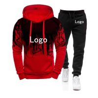 สไตล์ตามท้องถนน Logipo Personalizado Moletom Com Capuz Conjunto Sweatpant 2 Peças Terno Masculino Roupas Casuais Moda Streetwear Harajuku