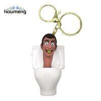 HOUMENG PVC Skibidi พวงกุญแจห้องน้ำจี้ตุ๊กตาห้องน้ำของขวัญเครื่องประดับ