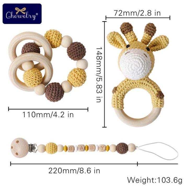 1pc-baby-rattle-โครเชต์ยีราฟตุ๊กตาสัตว์ส่วนบุคคล-pacifier-ผู้ถือห่วงโซ่-teething-สร้อยข้อมือ-gym-เพลง-rattle-ทารกแรกเกิดของเล่น